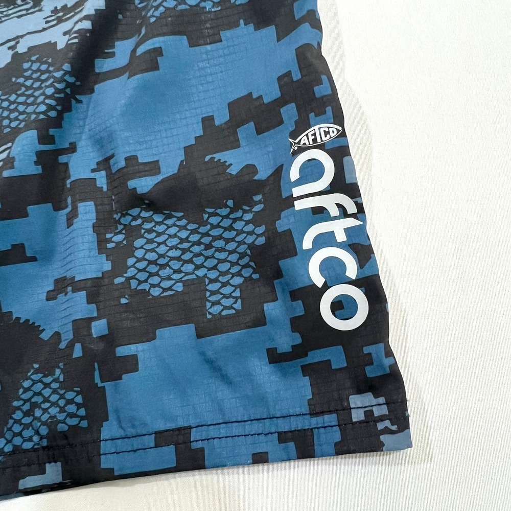 AFTCO M82 Tactical Fishing Shorts Men's Size 42 Blue Camo Stretch Quick Dry - Picture 11 of 13